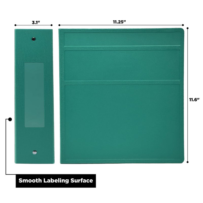 Carstens 3-Inch Heavy Duty 3-Ring Binder - Side Opening, Teal, Durable Plastic, Precision No-Gap Rings, Waterproof Cover, No Pockets, Holds 400 US Letter Sheets, BPA-Free, Made in USA (1710-3R) - Image 2